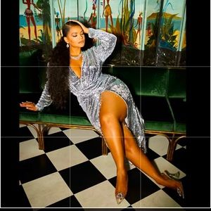 Victoria Faux Wrap Sequin Gown